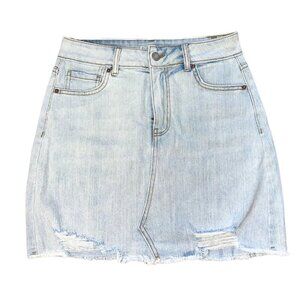 Light Blue Distressed Wild Fable Mini Skirt Women's 4